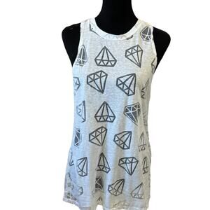 New ~ TEREZ ~ Diamond Burnout Racerback Tank Top Size L